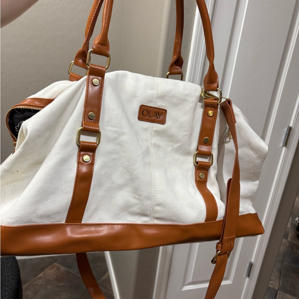 White and Brown Women's Bag